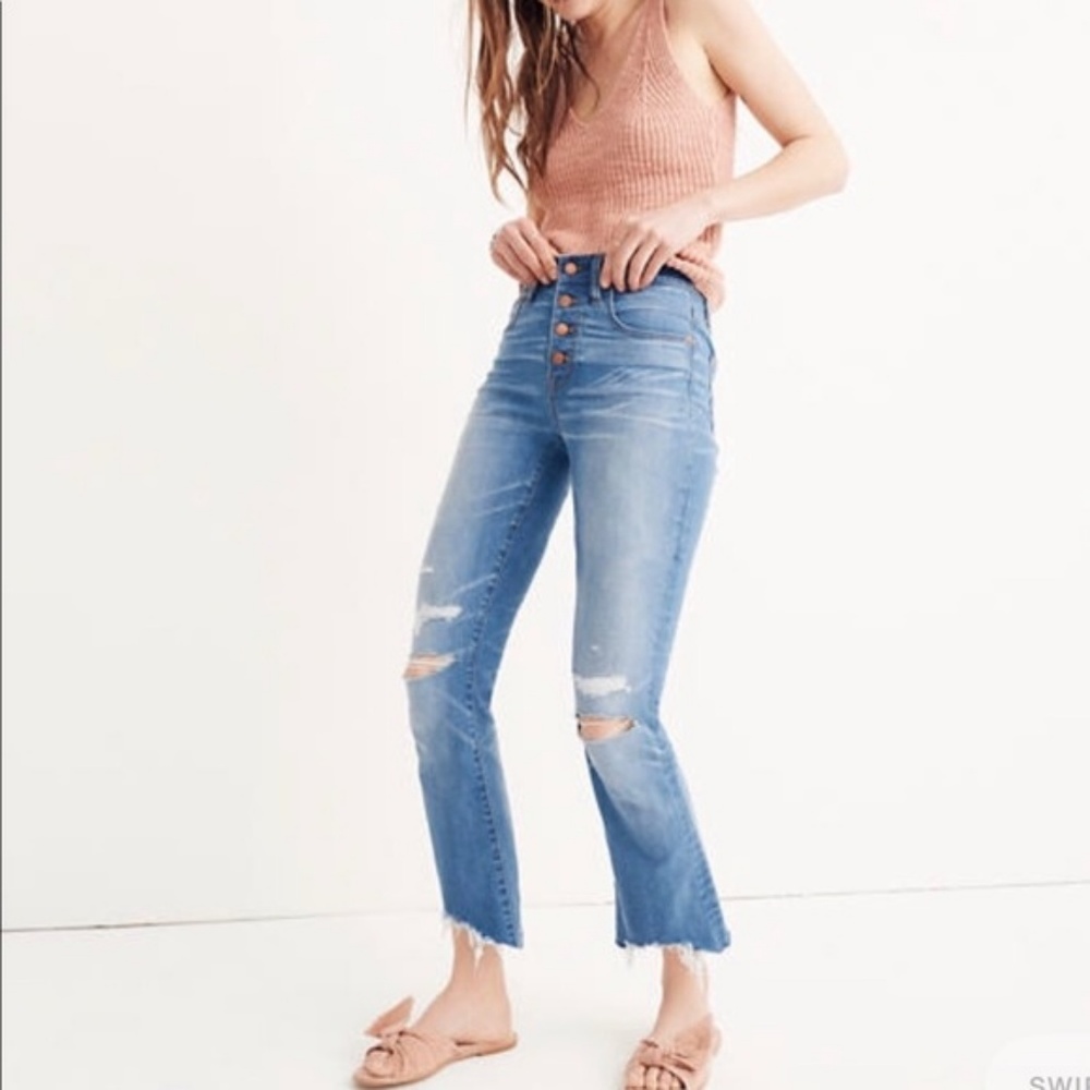 Madewell Cali Demi-Boot Jeans Exposed Buttons